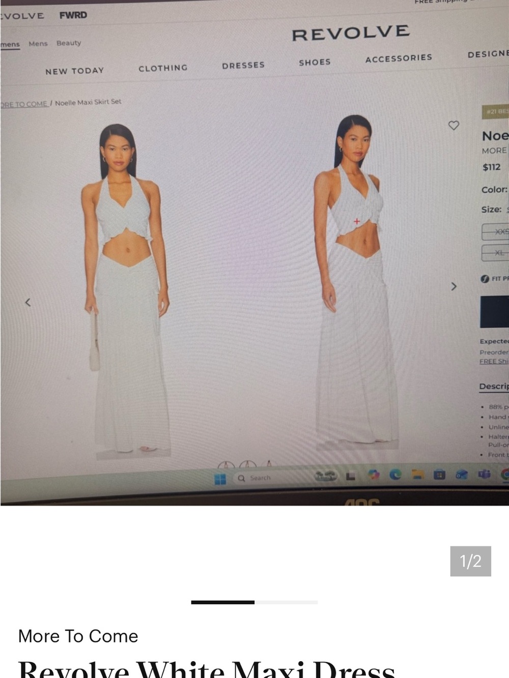 REVOLVE White Halter Cutout Maxi Dress